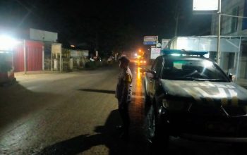 Anggota Polsek Rangkasbitung Polres Lebak Patroli Rutin Ke Jalan Maulana Hasanudin Rangkasbitung